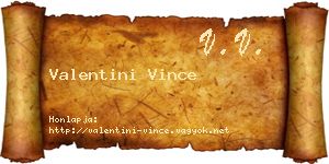 Valentini Vince névjegykártya